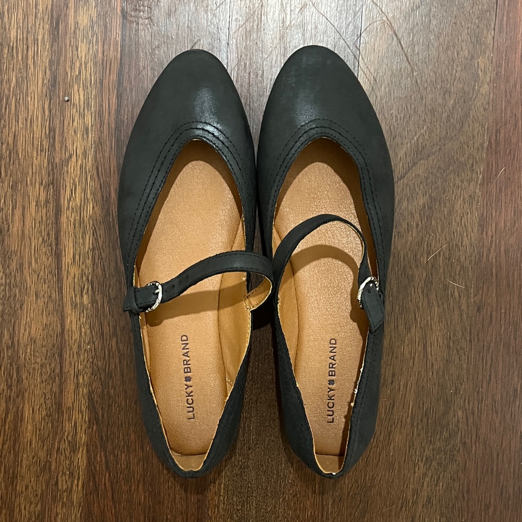 Lucky Brand Womens Black Mary Jane Flats